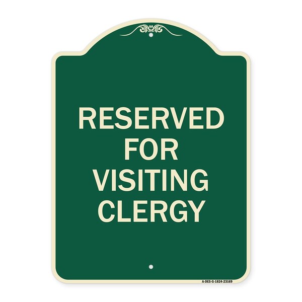 Signmission Reserved for Visiting Clergy Heavy-Gauge Aluminum Architectural Sign, 24" x 18", G-1824-23169 A-DES-G-1824-23169 - main